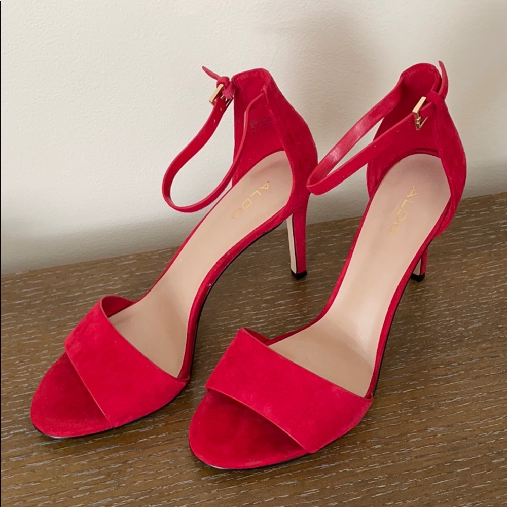 Aldo red suede heels!